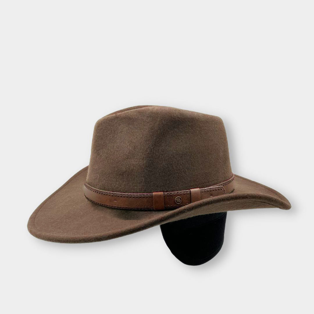 Maclean Felt Wide Brimmed Hat with Earflaps