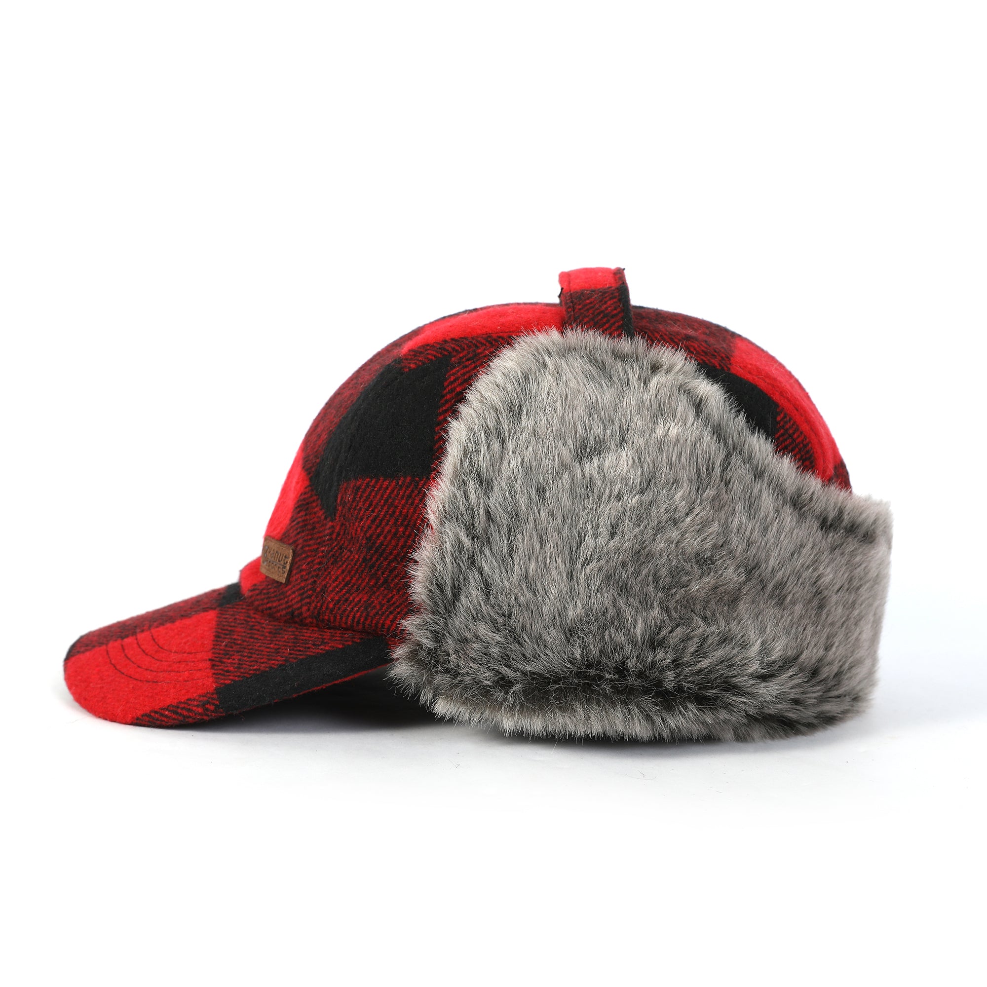 BUCKLAND Wool-Blend Buffalo Plaid Cap with Faux Fur Earflaps