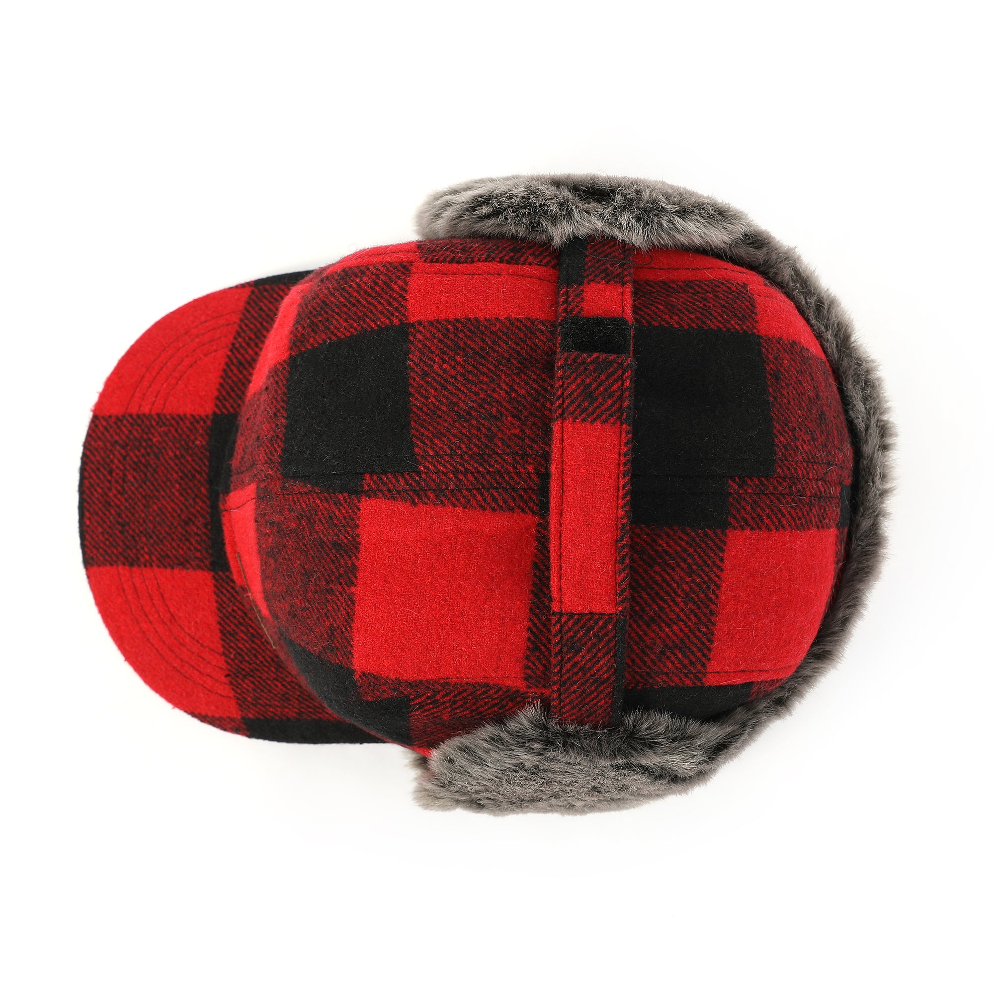 BUCKLAND Wool-Blend Buffalo Plaid Cap with Faux Fur Earflaps