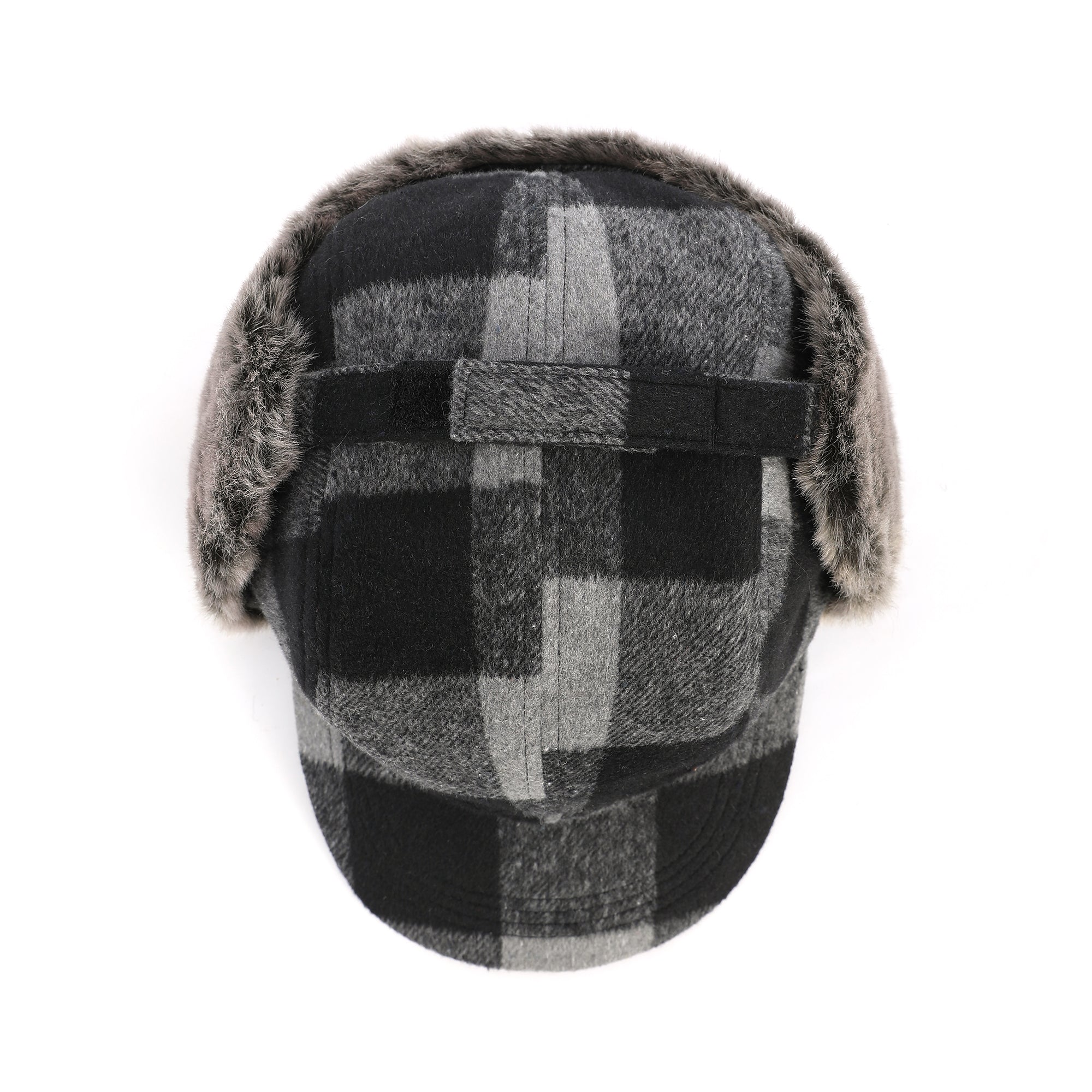 BUCKLAND Wool-Blend Buffalo Plaid Cap with Faux Fur Earflaps