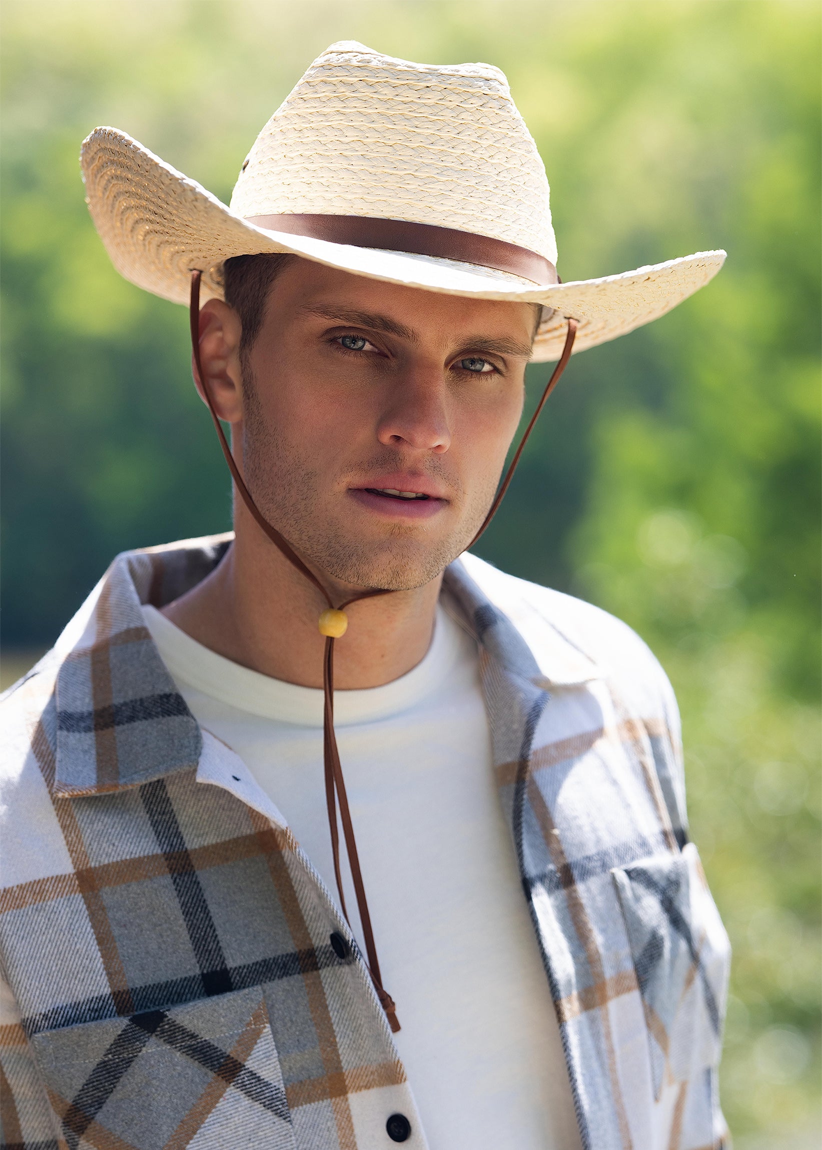 Kuna Unisex Straw Cowboy Hat with Wide Brim