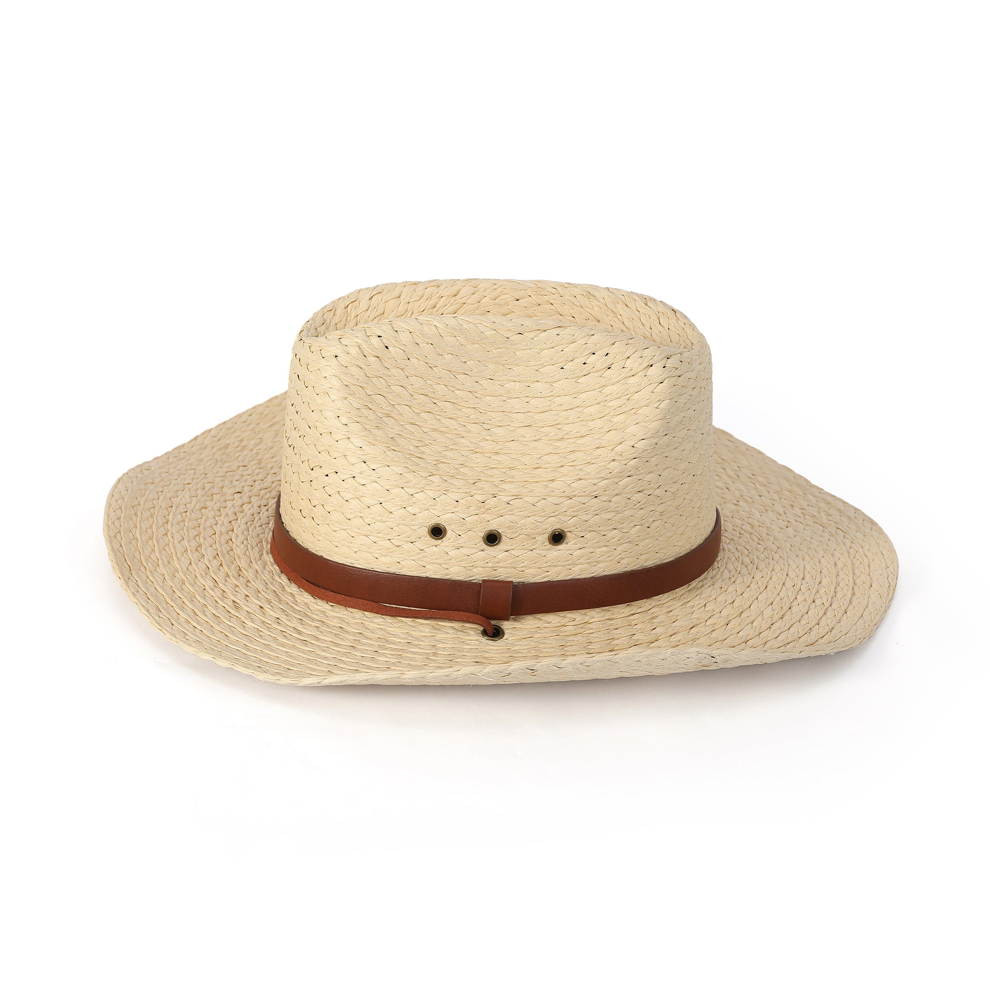 Kuna Unisex Straw Cowboy Hat with Wide Brim