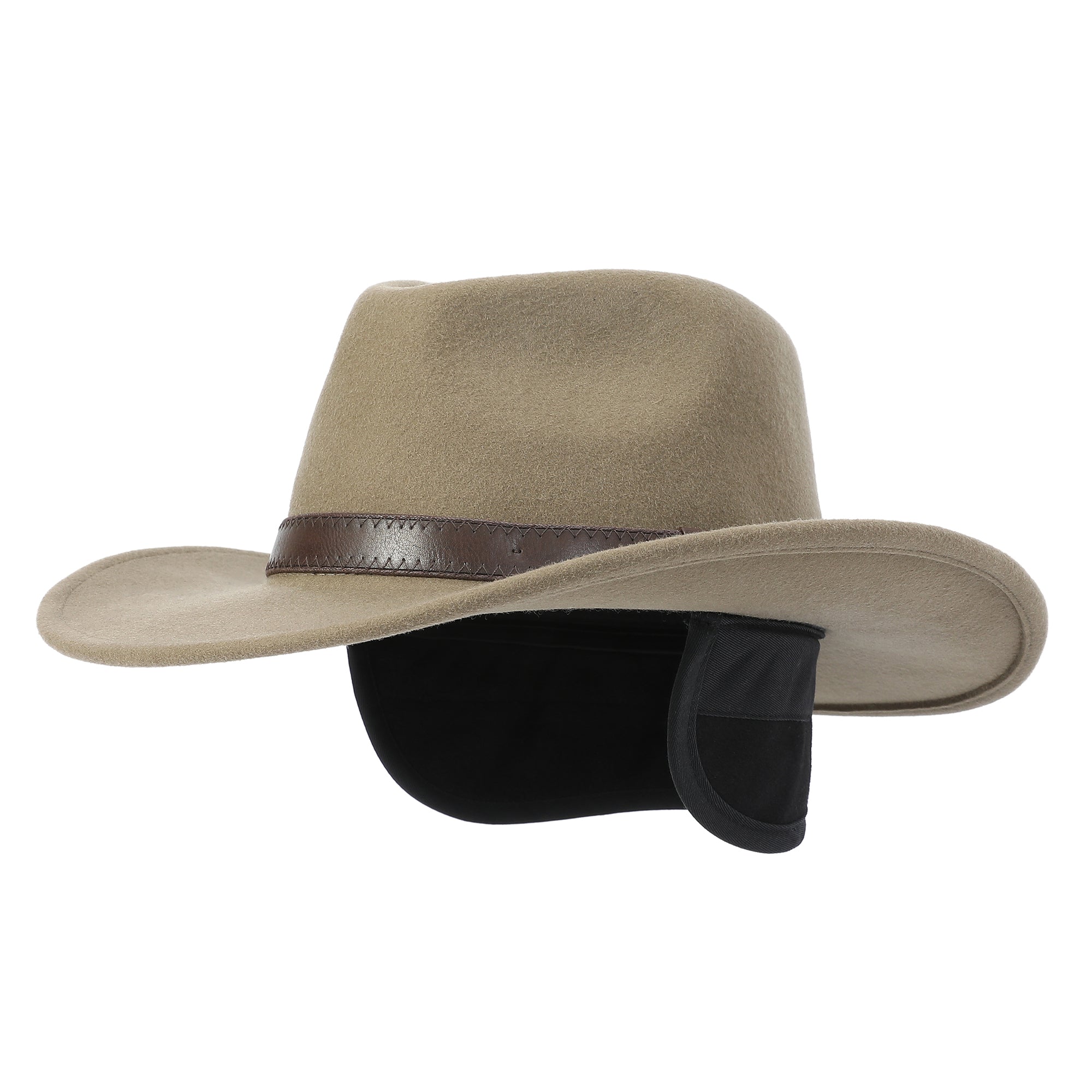 MACLEAN Western Wool Felt Hat with Hidden Wool-Blend Ear Flaps
