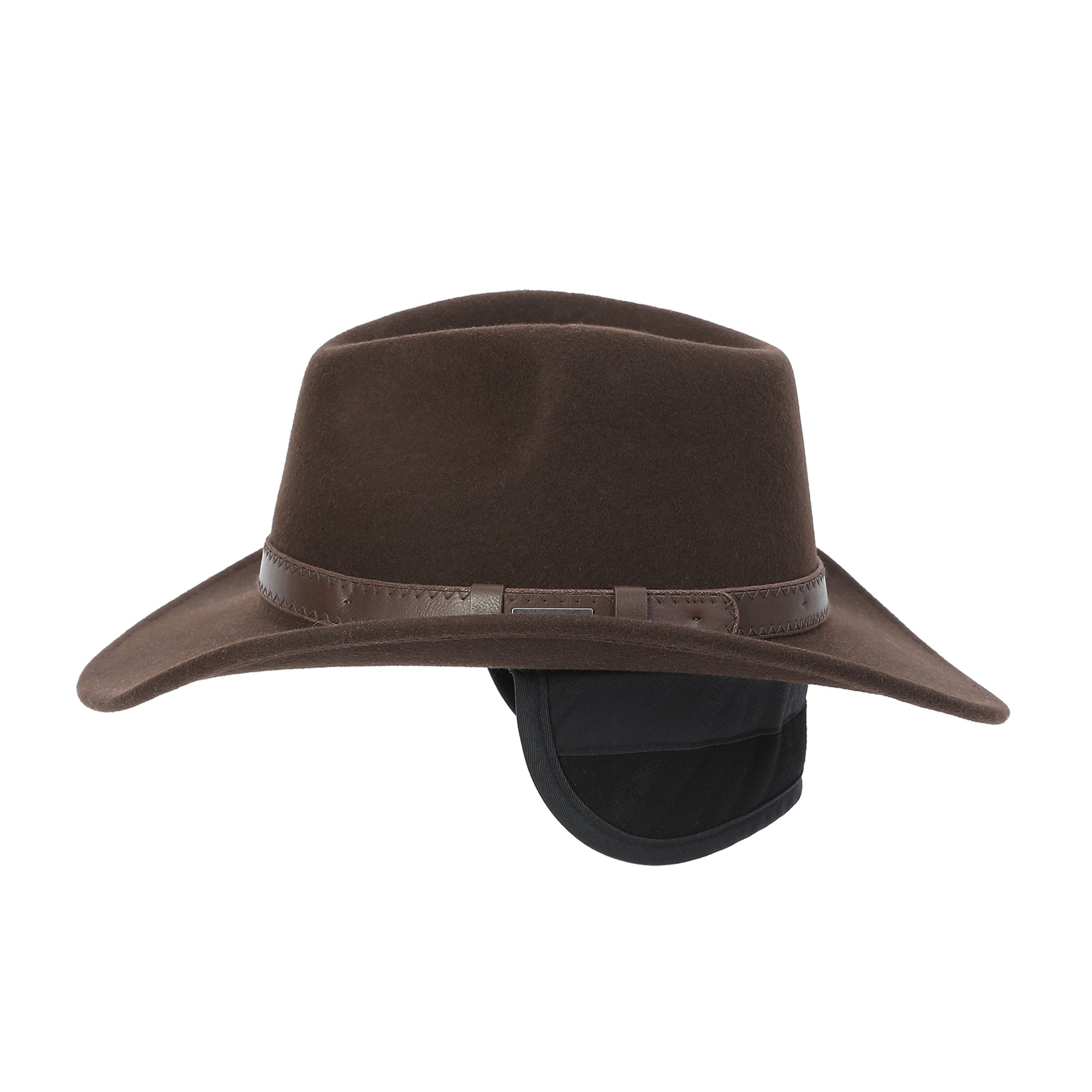 MACLEAN Western Wool Felt Hat with Hidden Wool-Blend Ear Flaps