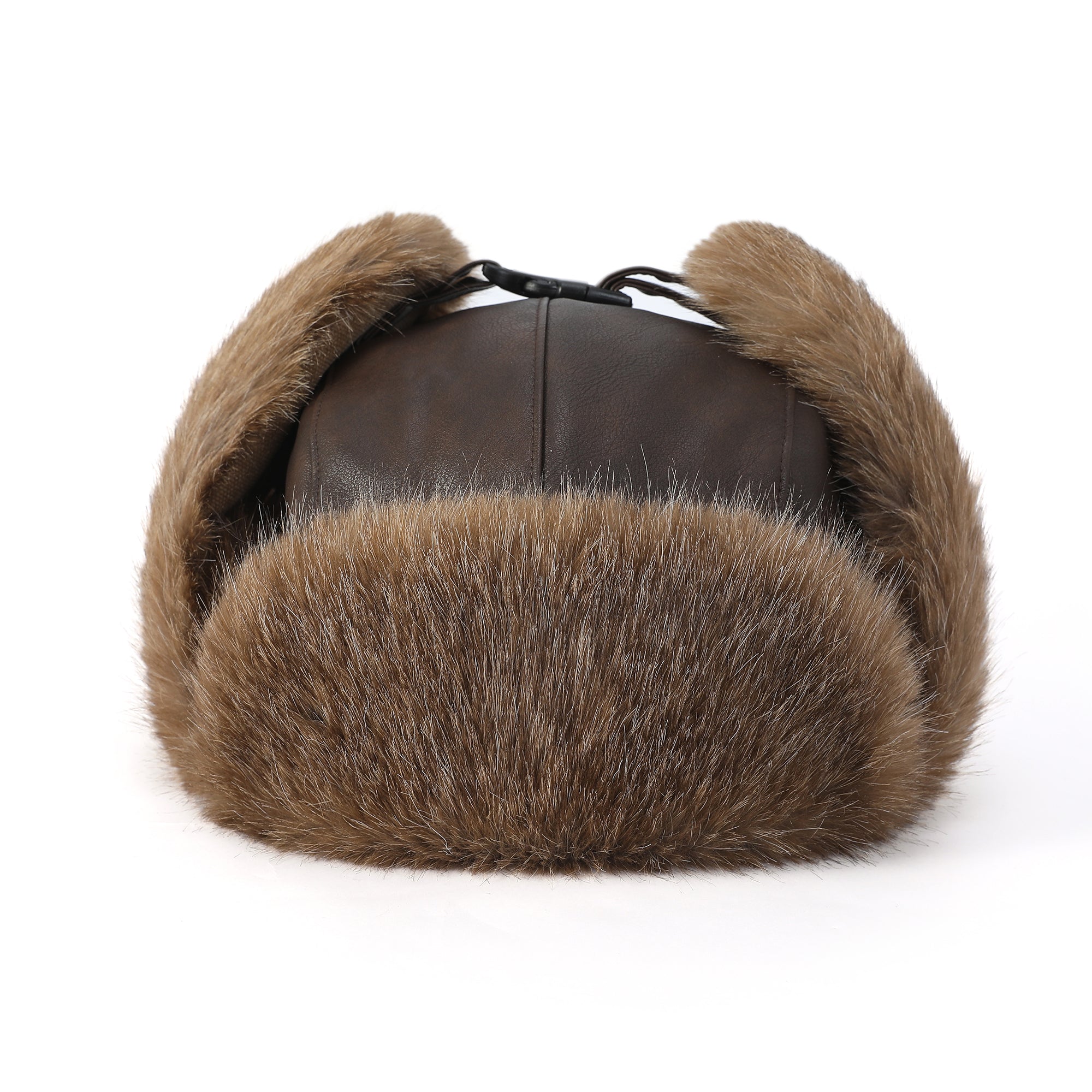 MOHAWK Faux Leather & Canvas Trapper Hat
