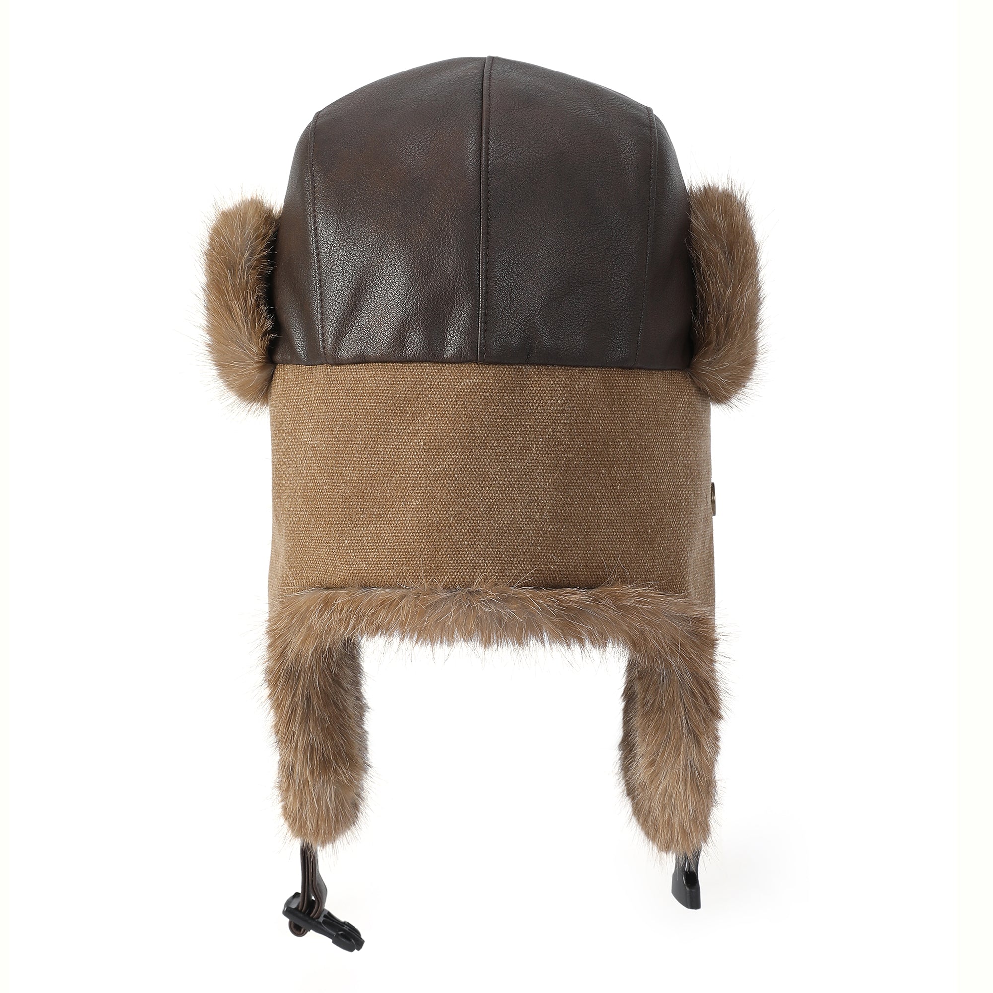 MOHAWK Faux Leather & Canvas Trapper Hat