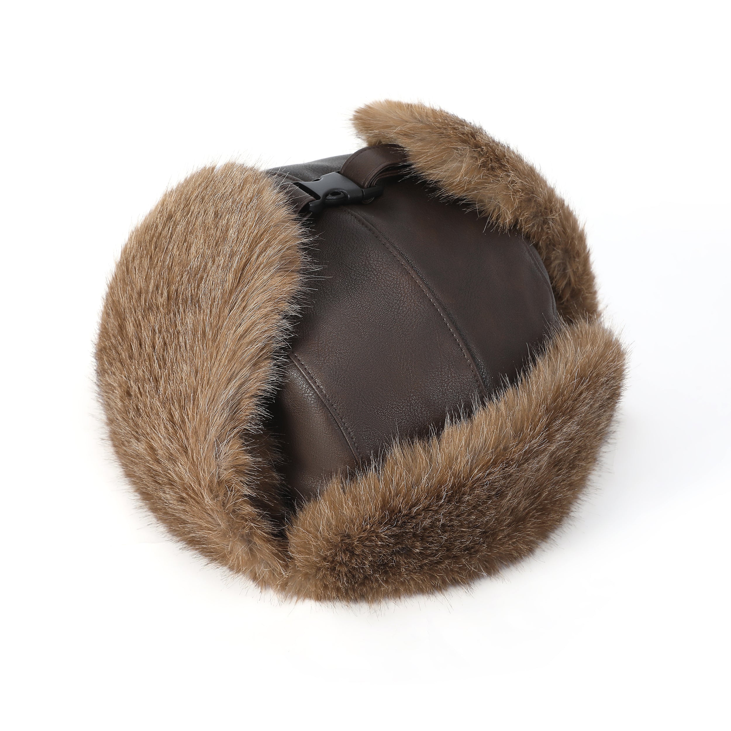 MOHAWK Faux Leather & Canvas Trapper Hat