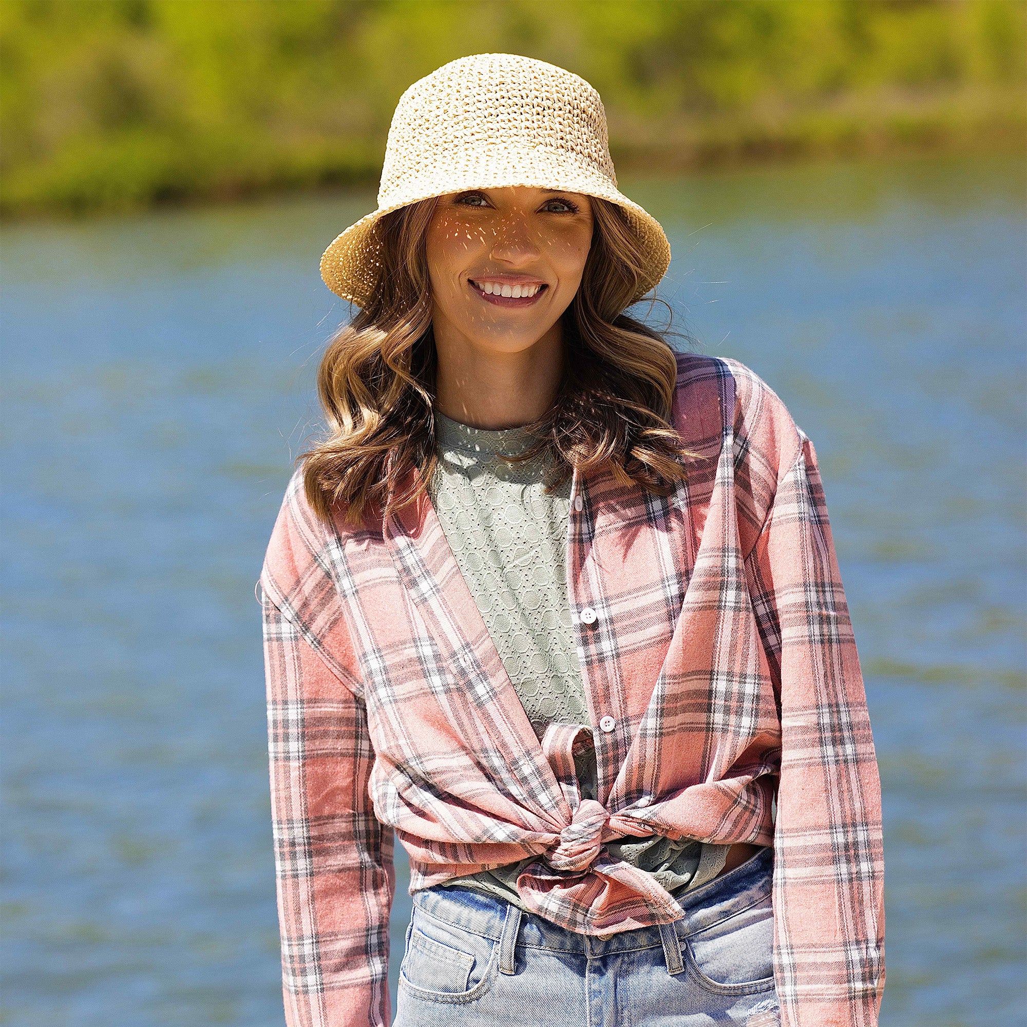 Moriah Women’s Crochet Paper Bucket Sun Hat