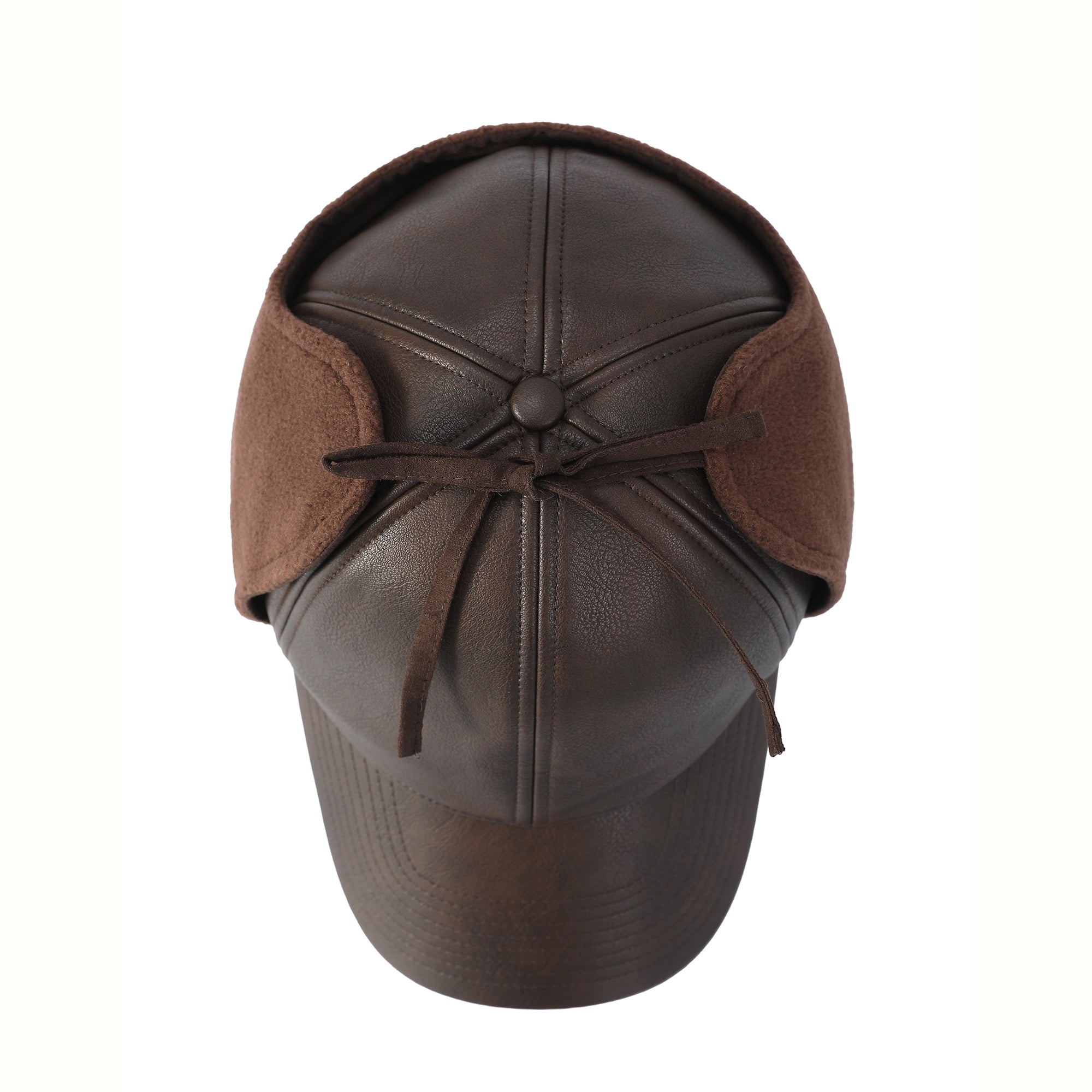 OTTER Faux Leather Cap with Micro Fleece Earflaps