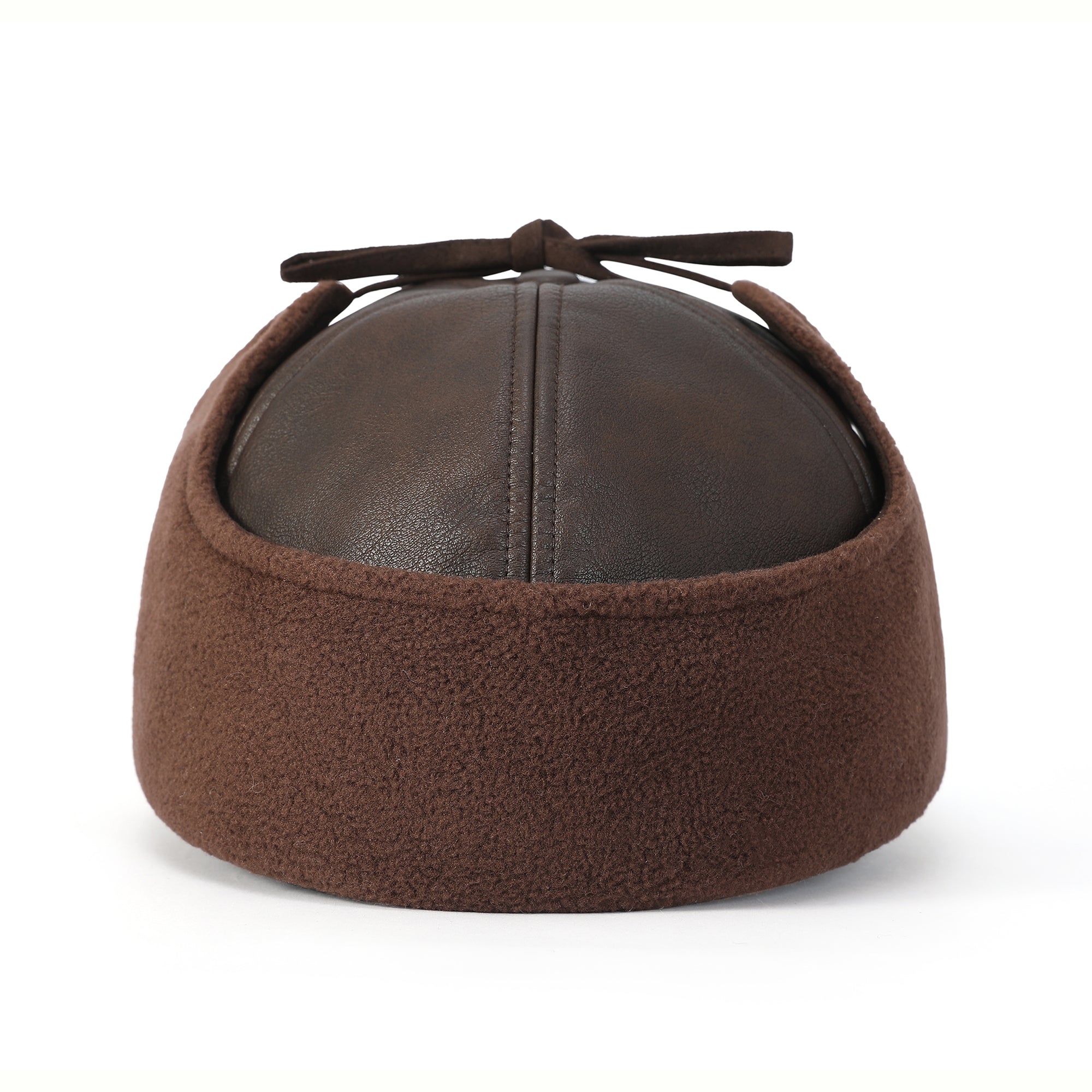 OTTER Faux Leather Cap with Micro Fleece Earflaps