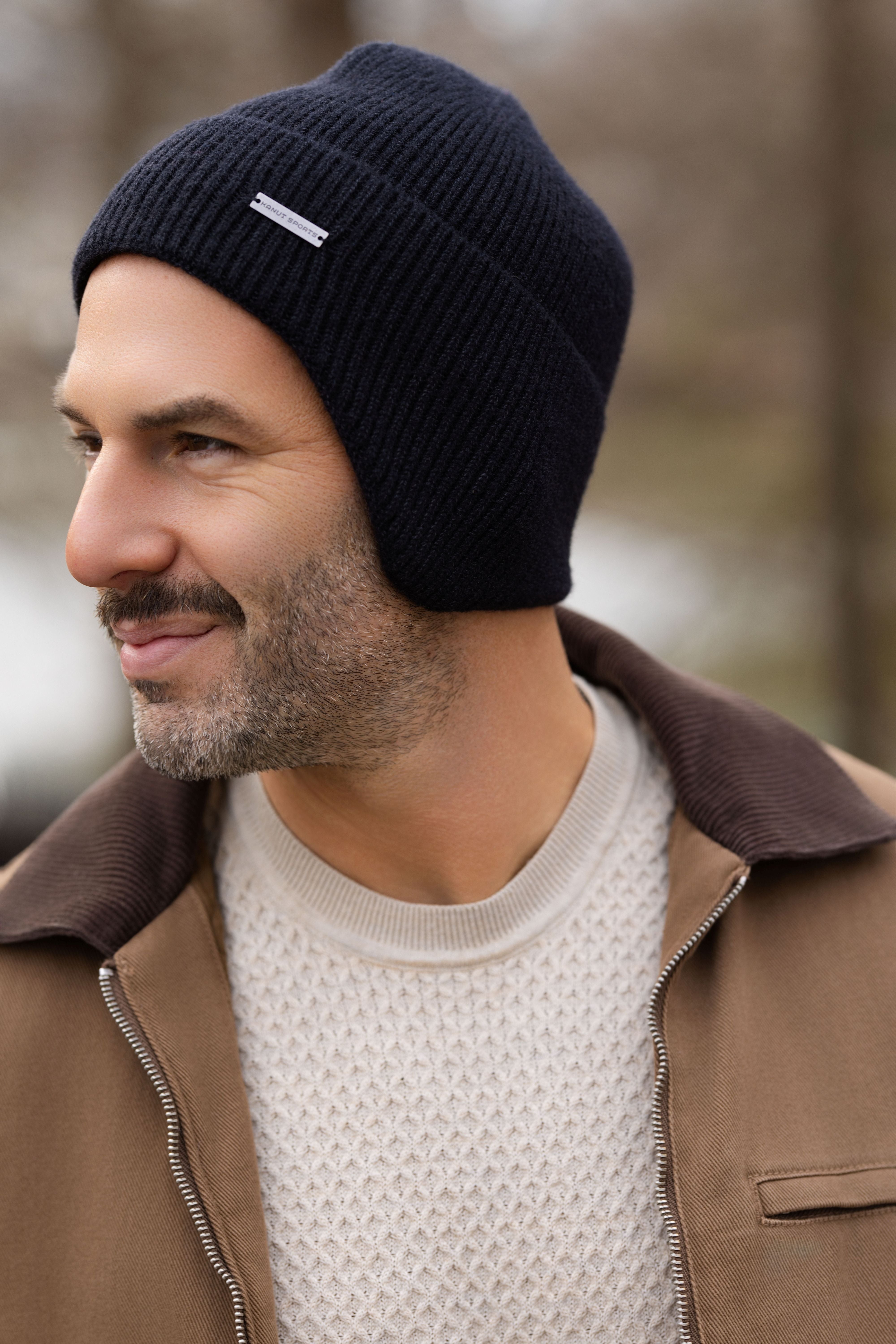 Smoky Earflap Cuff Beanie
