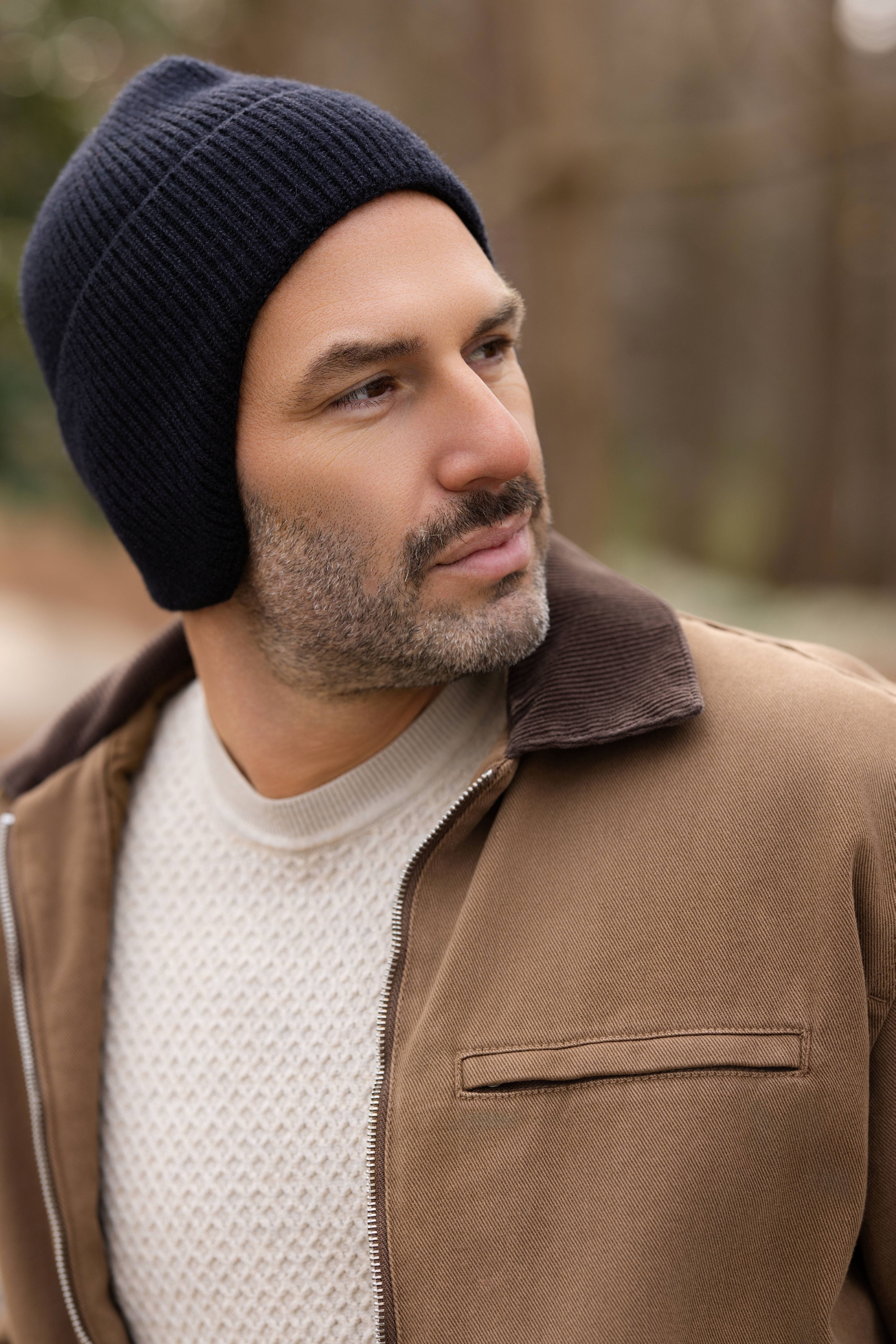 Smoky Earflap Cuff Beanie